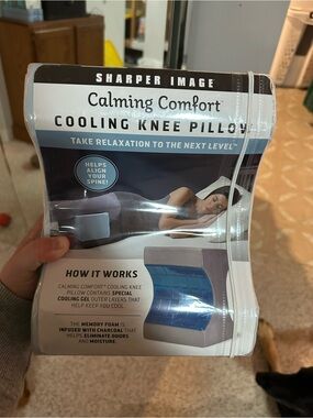 Sharper Image Calming Comfort Cooling Knee Pillow - Blue